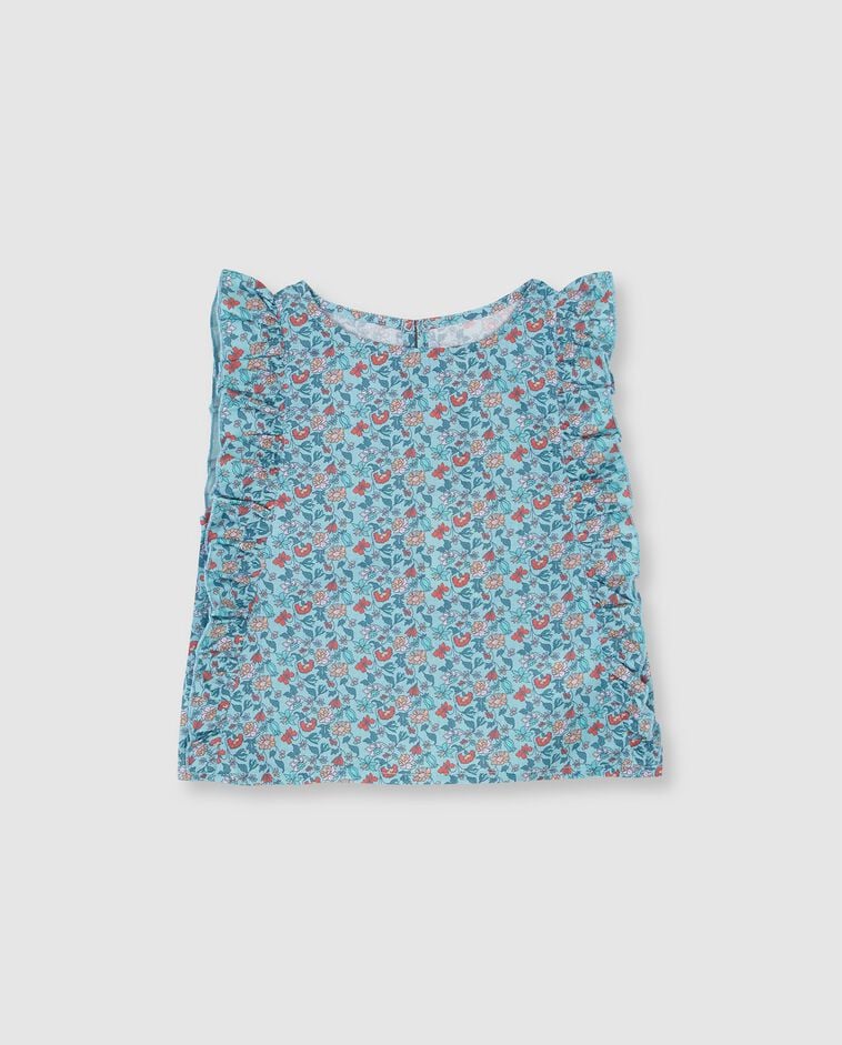 Blusa de flores azul claro