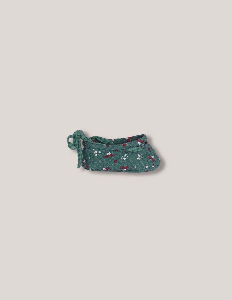 Patuco acolchado estampado verde
