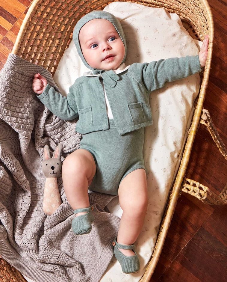 Pantal&oacute;n corto de punto azul verdoso