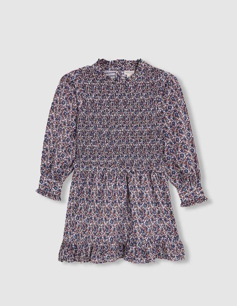 Vestido estampado con openwork blanco