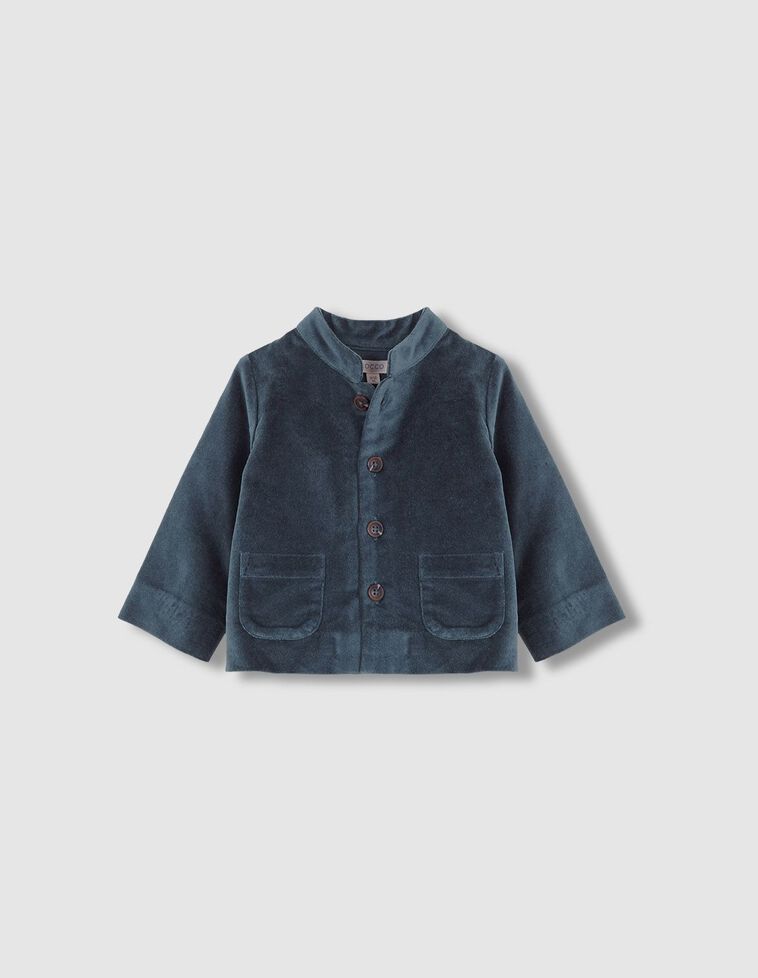 Chaqueta De Terciopelo Azul Oscuro