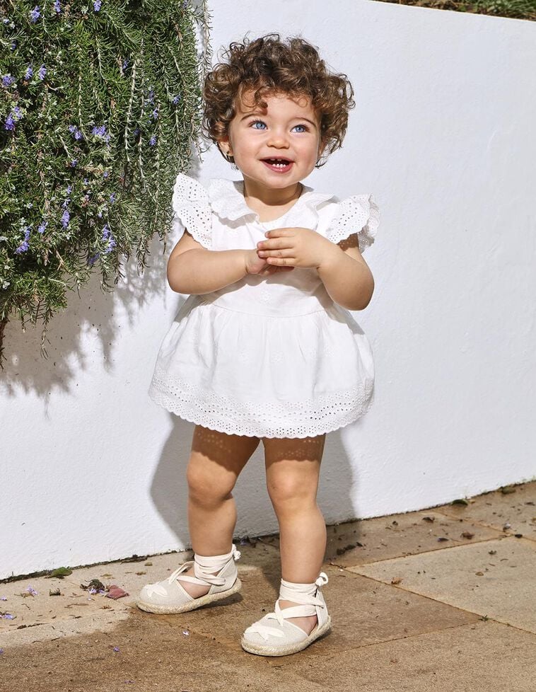 Ranita con maxi volante en cintura blanco