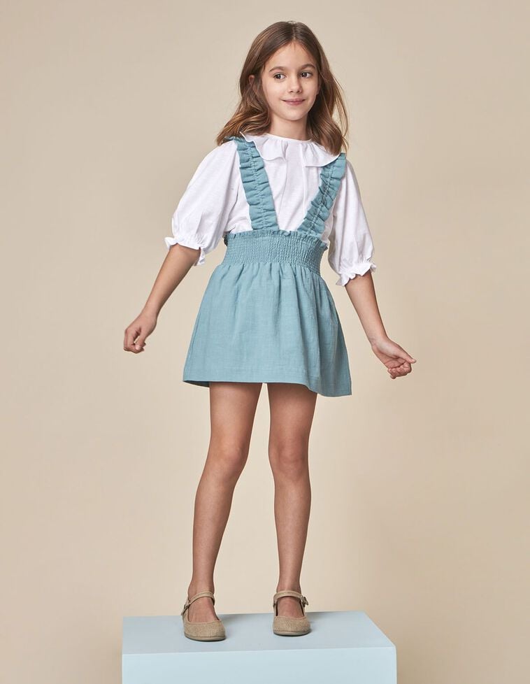 Falda con tirantes elasticos azul claro