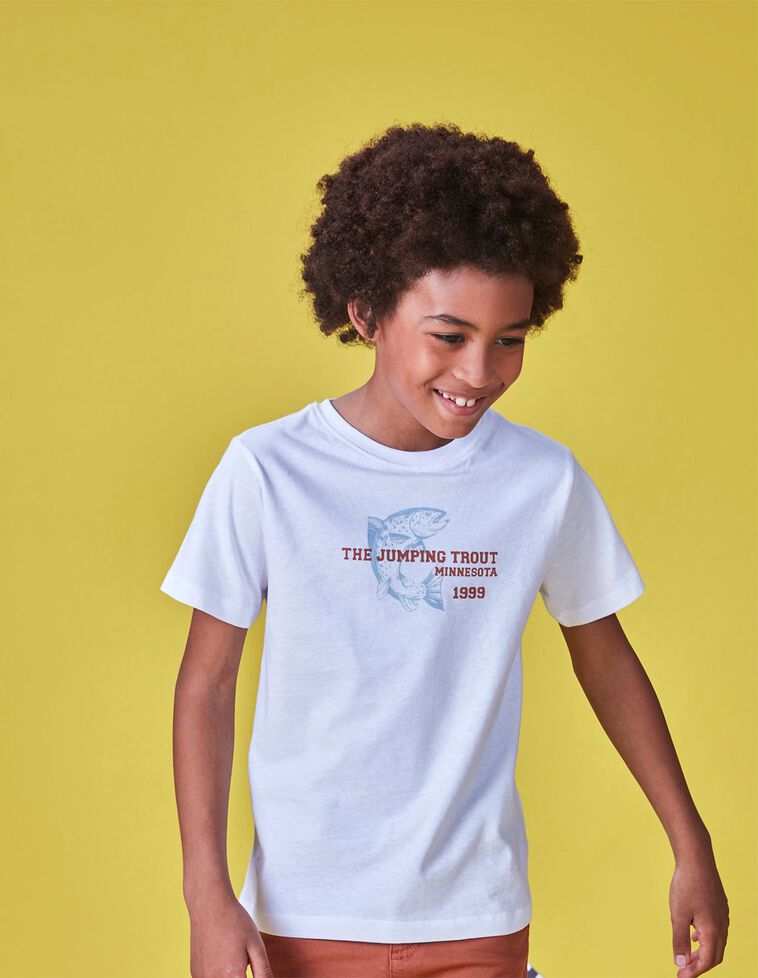 Camiseta jumping trout blanco 