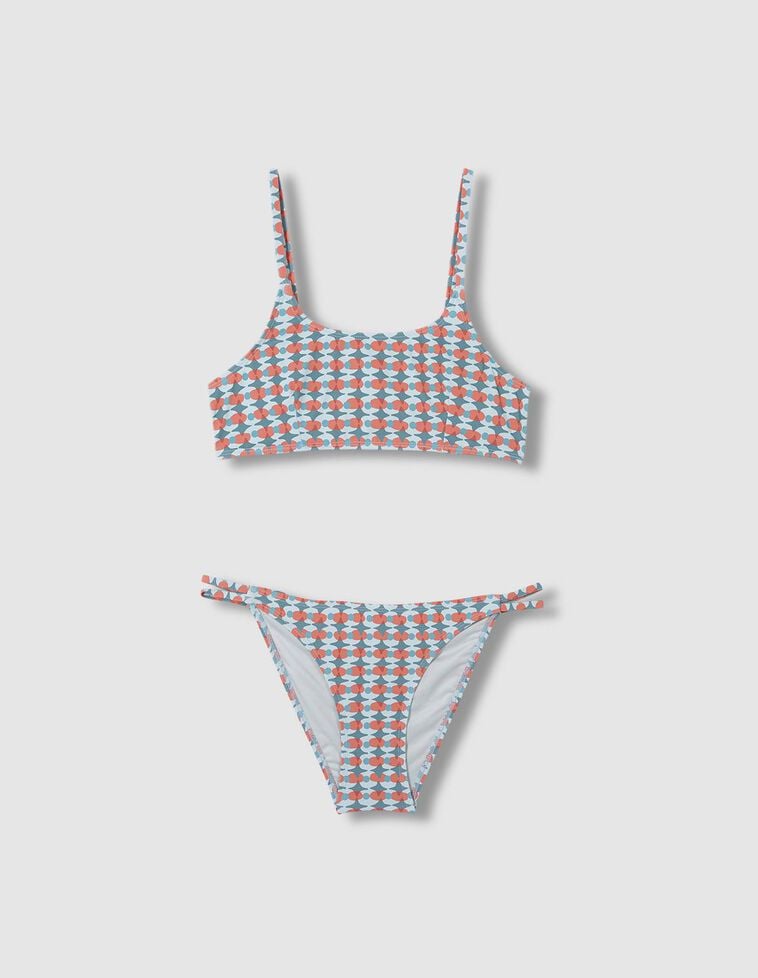 Bikini estampado retro verdoso