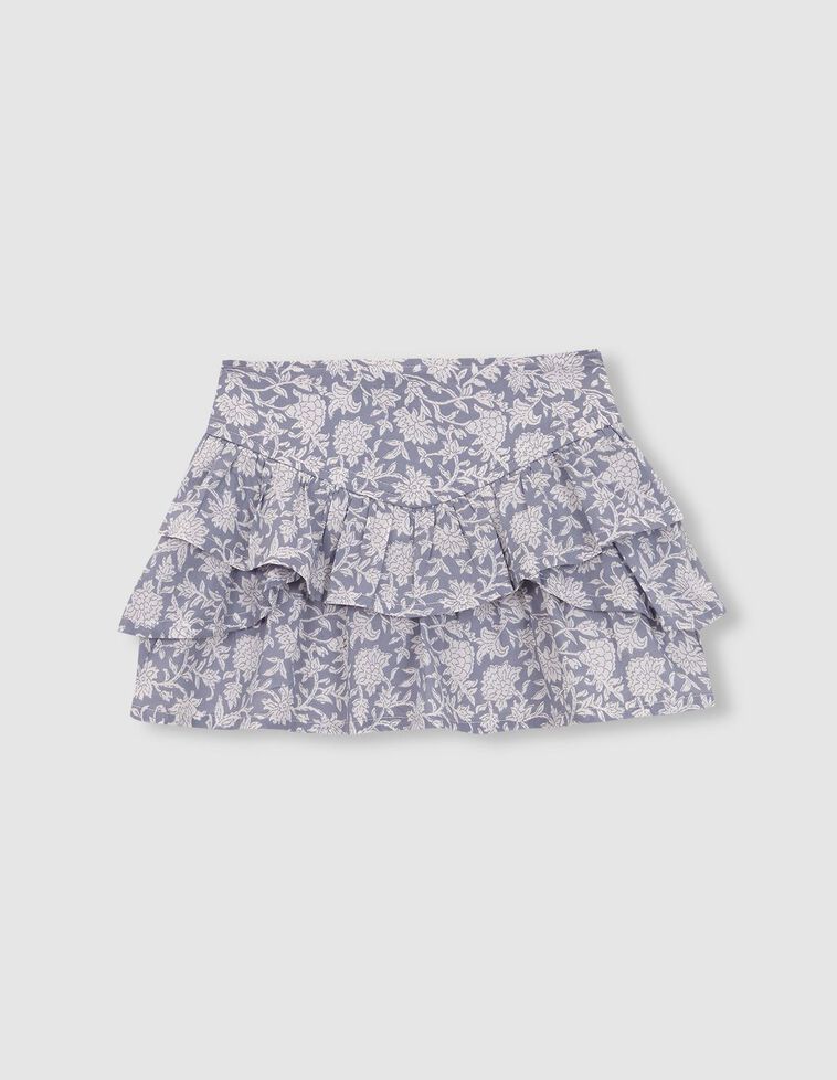 Falda con volantes azul claro