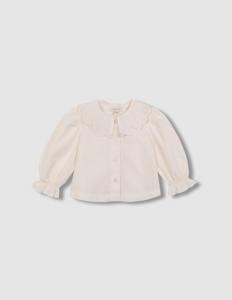 Blusa cuello ondas blanco
