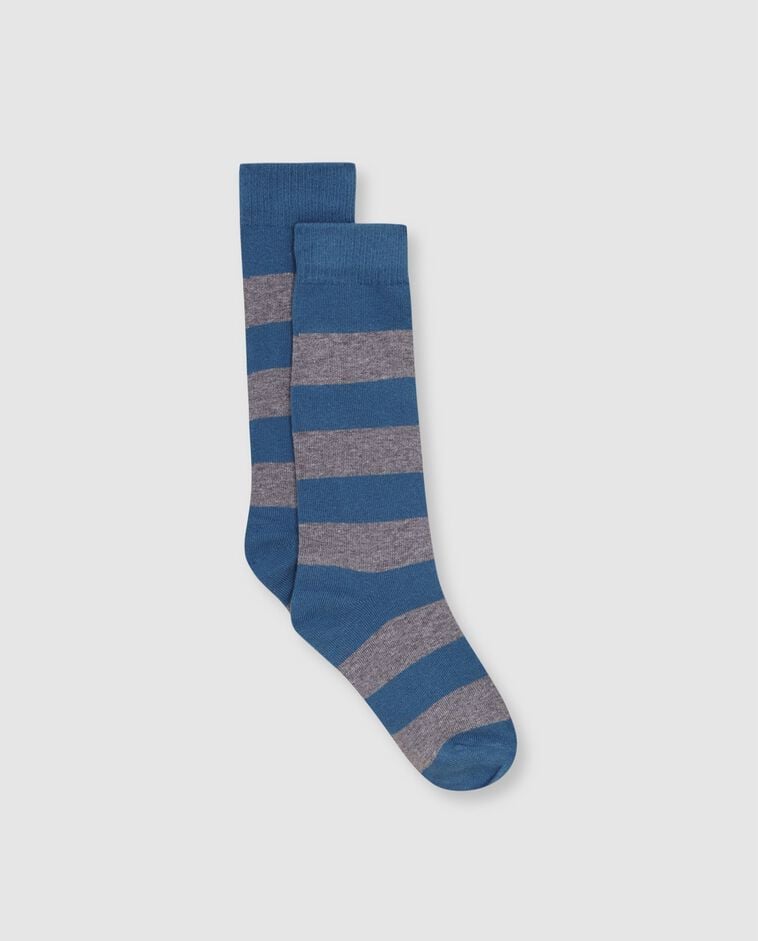 Calcetin de rayas anchas azul