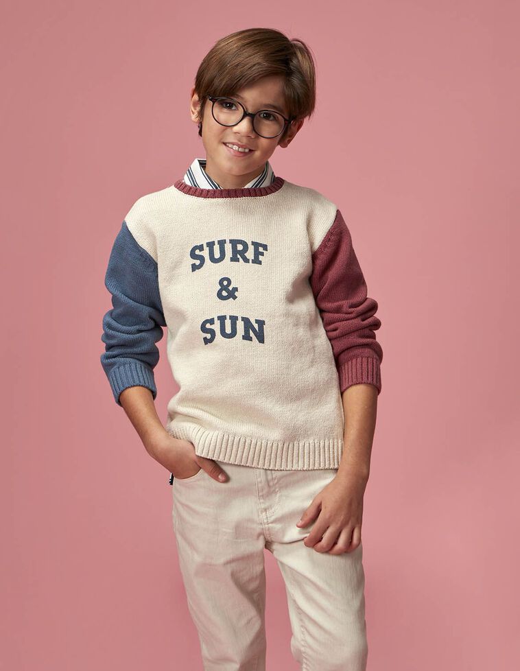 Jersey con intarsia piedra