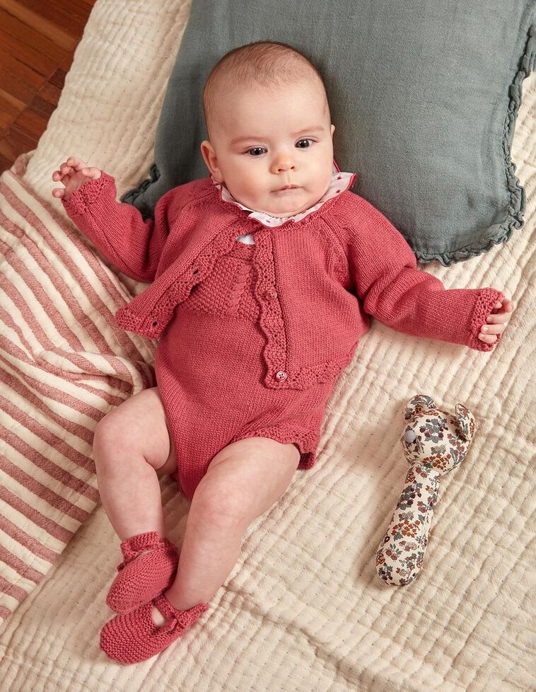 Chaqueta de punto rosa