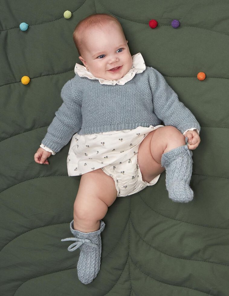 Chaqueta de punto de arroz con lana azul Chaqueta de punto de arroz con lana azul