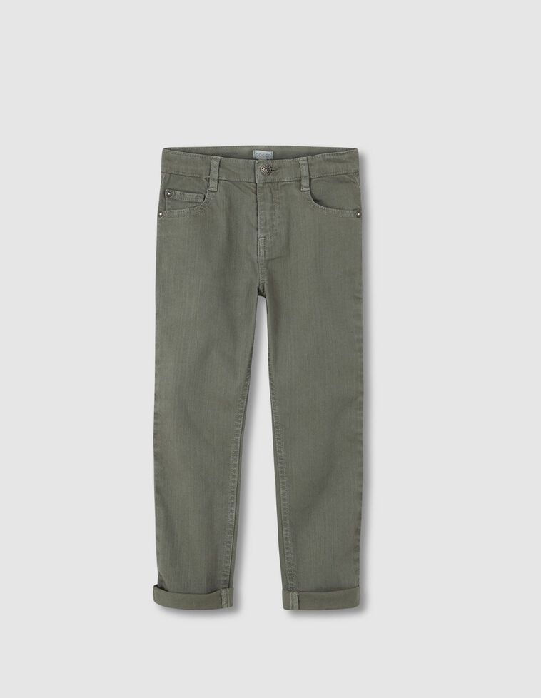 Pantalón cinco bolsillos cintura regulable verde