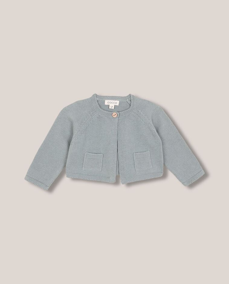 Chaqueta de punto azul verdoso