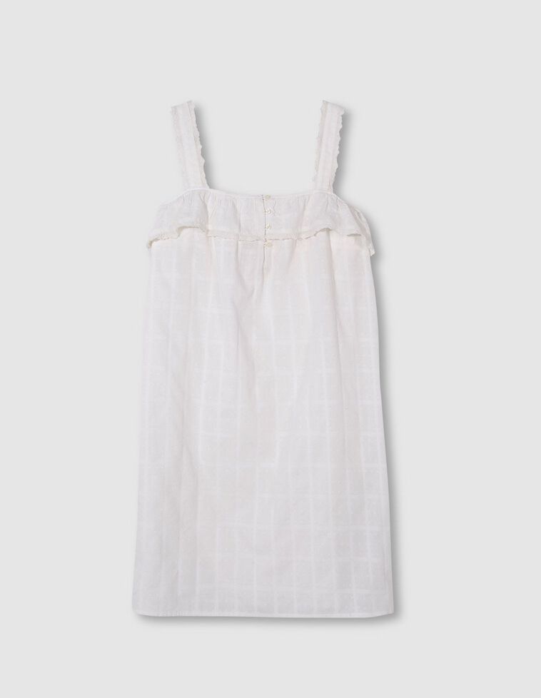 Camisón de tiras bordadas blanco roto 