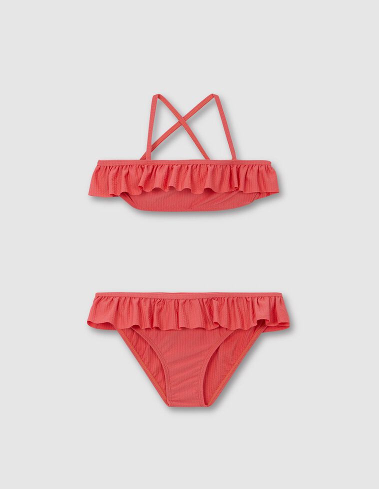 Bikini de seersuker coral 