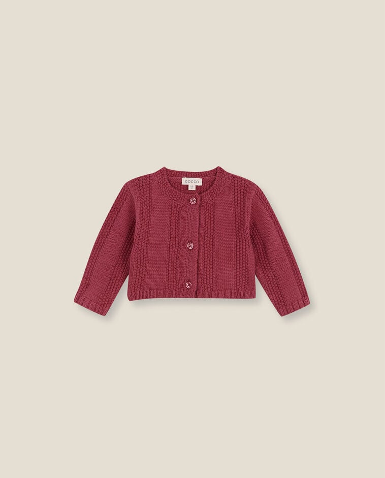 Chaqueta de punto rosa reci&eacute;n nacido