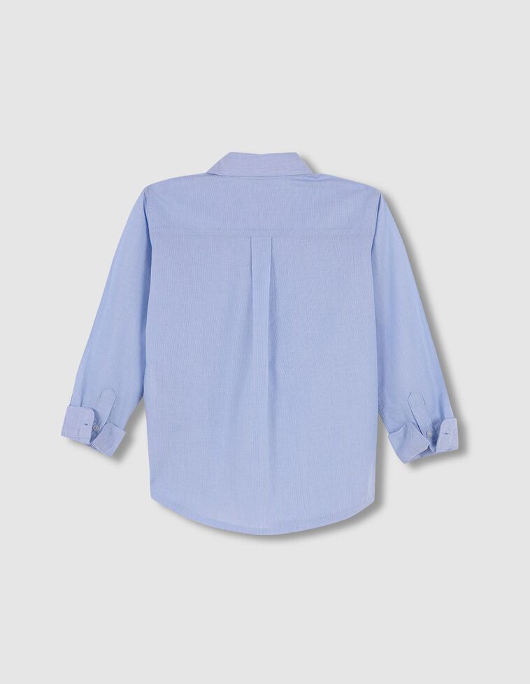 Camisa algod&oacute;n mil rayas azul