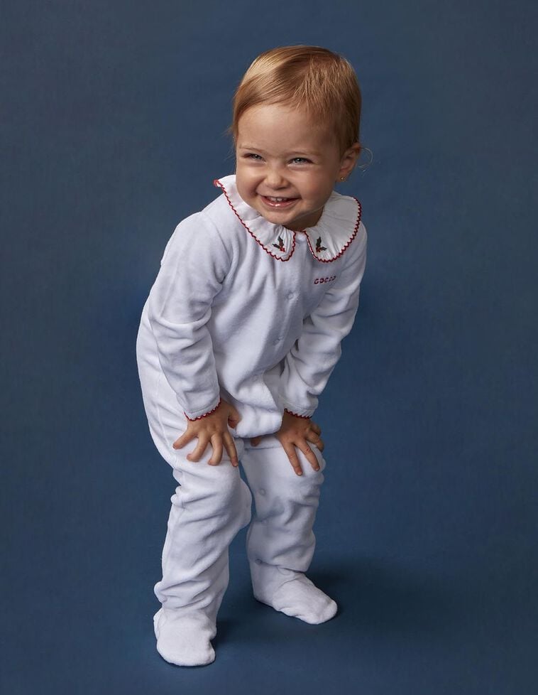 Pijama velour de navidad blanco