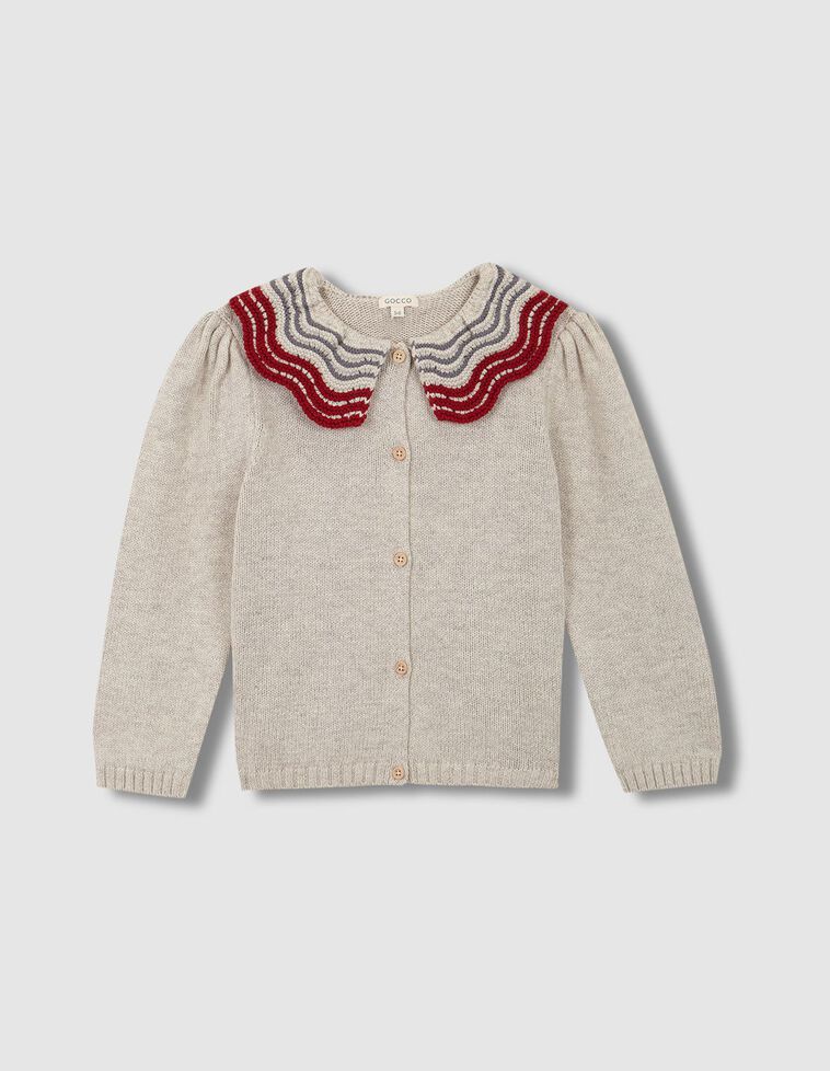 Chaqueta de punto cuello especial piedra
