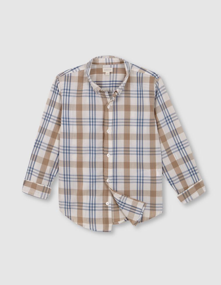 Camisa de cuadros grandes blanco
