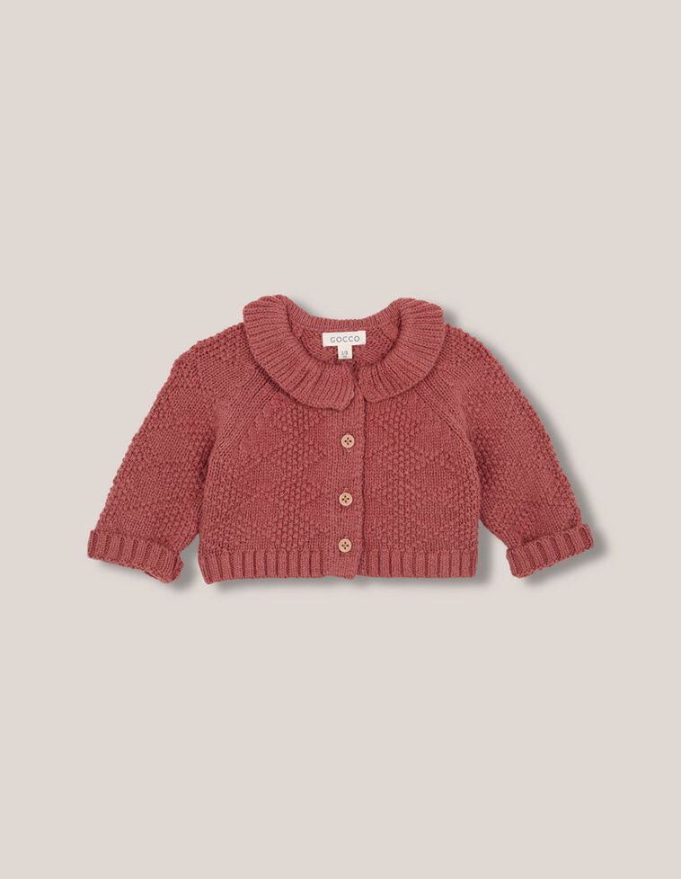 Chaqueta de punto especial con lana rosa
