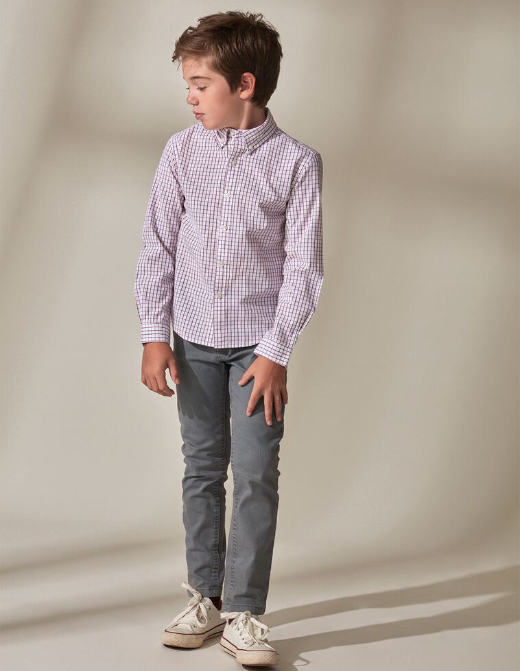 5 bolsillos cintura regulable gris Niño | Gocco