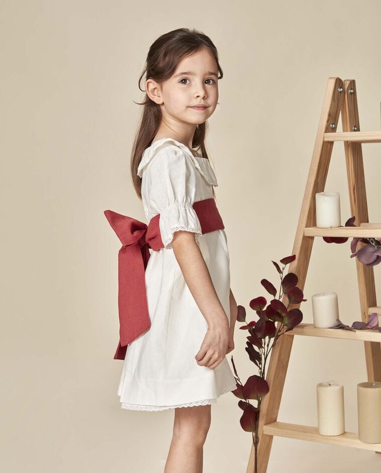 Fajin lino para vestidos coral