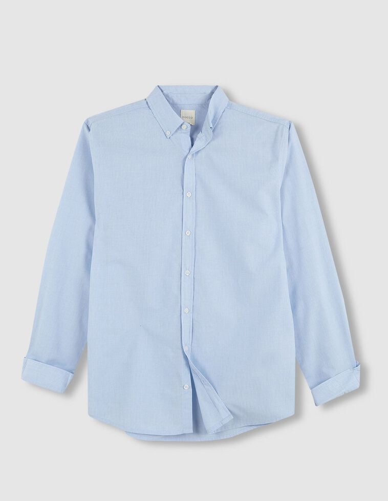 Camisa algodón mil rayas azul