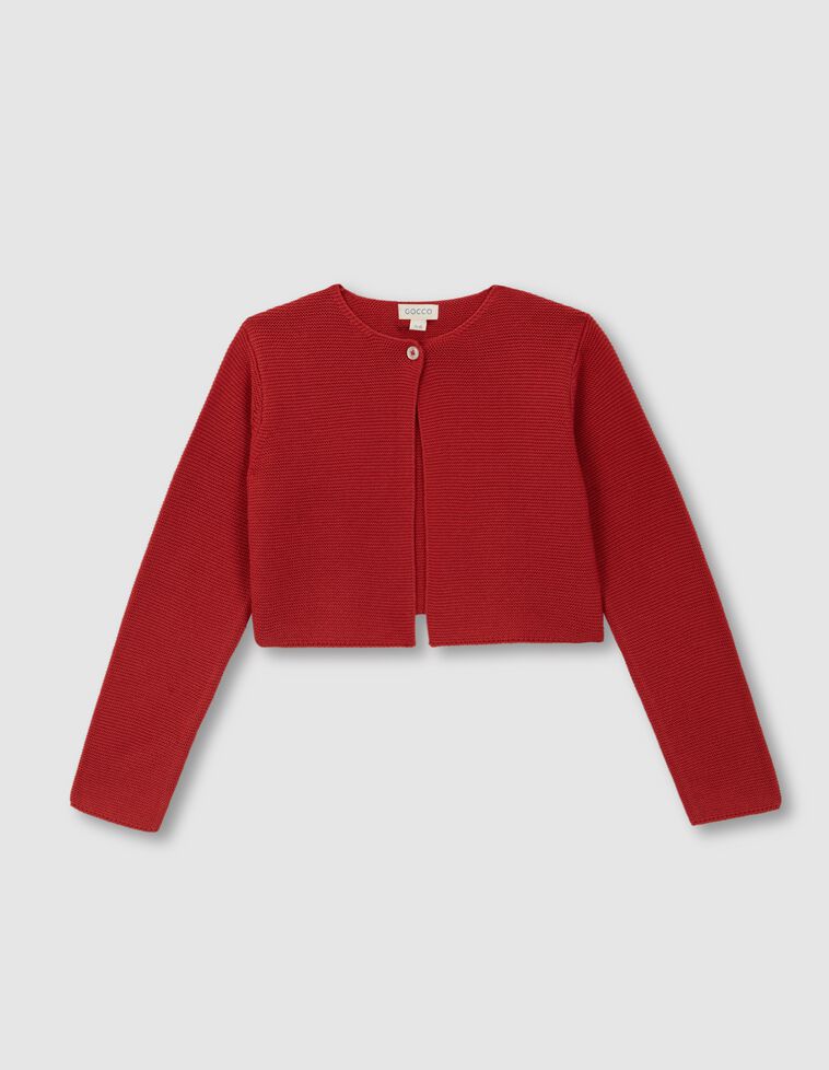 Chaqueta corta punto bobo rojo