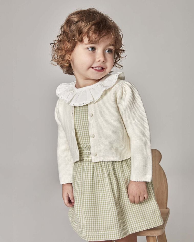 Chaqueta punto bobo blanco