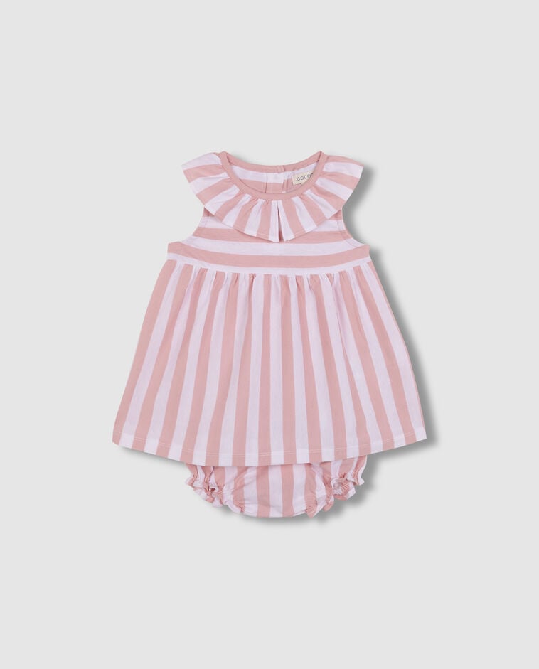 Vestido blanco de punto con rayas