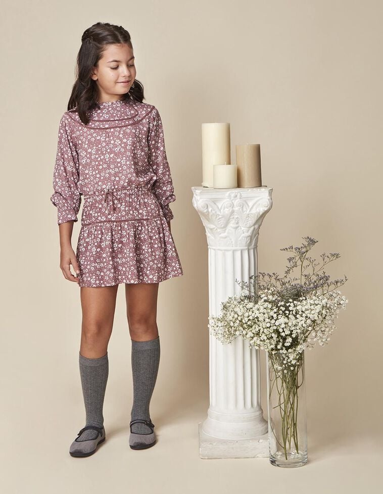 Blusa manga larga estampado flores morado Blusa manga larga estampado flores morado