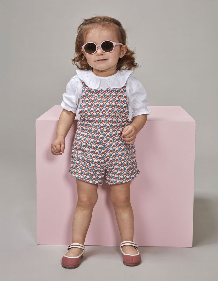 Peto corto estampado con detalles en ondas blanco