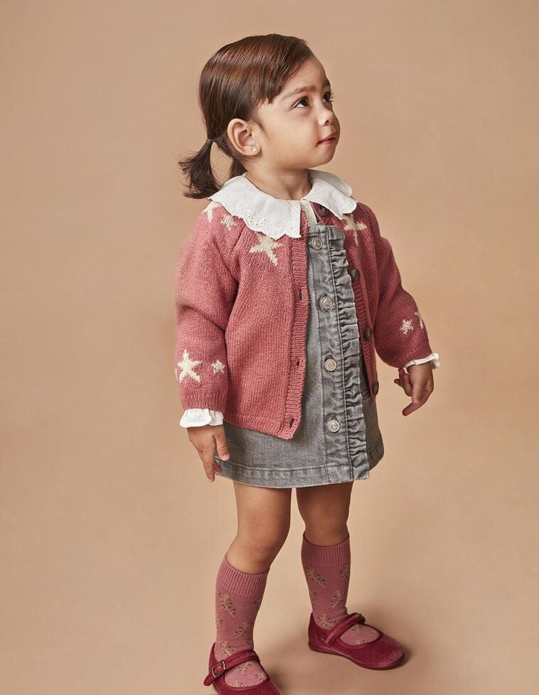 Chaqueta con estrellas rosa