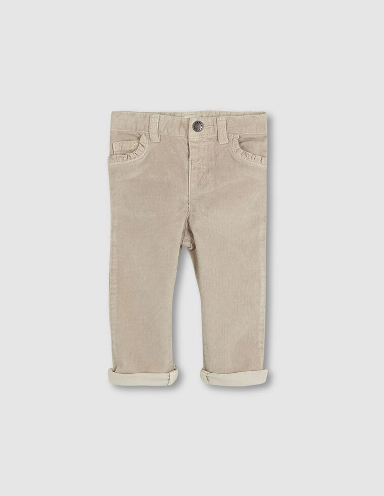 Pantalón de pana cintura regulable arena