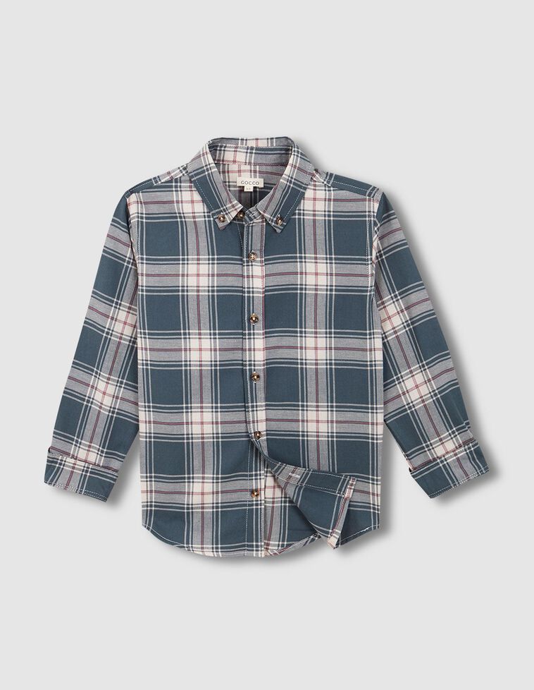 Camisa de cuadro escocés azul