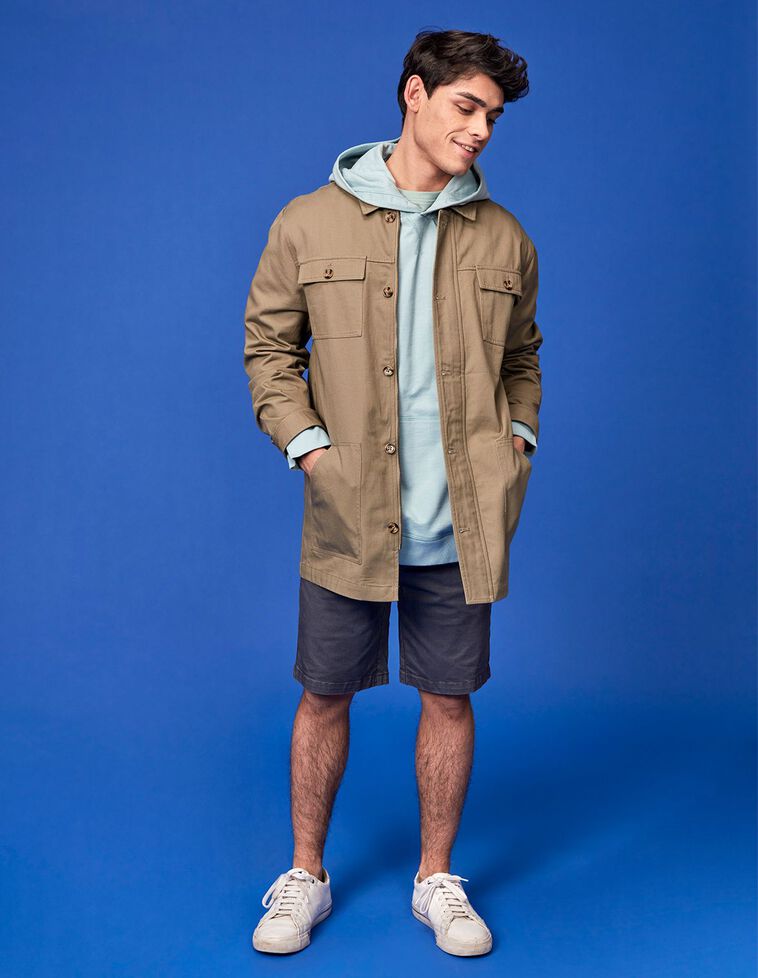 Parka con bolsillos kaki