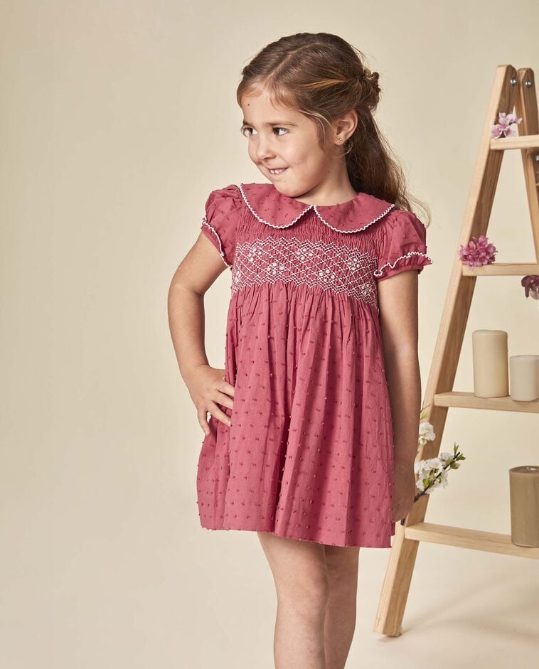 Vestido smock coral