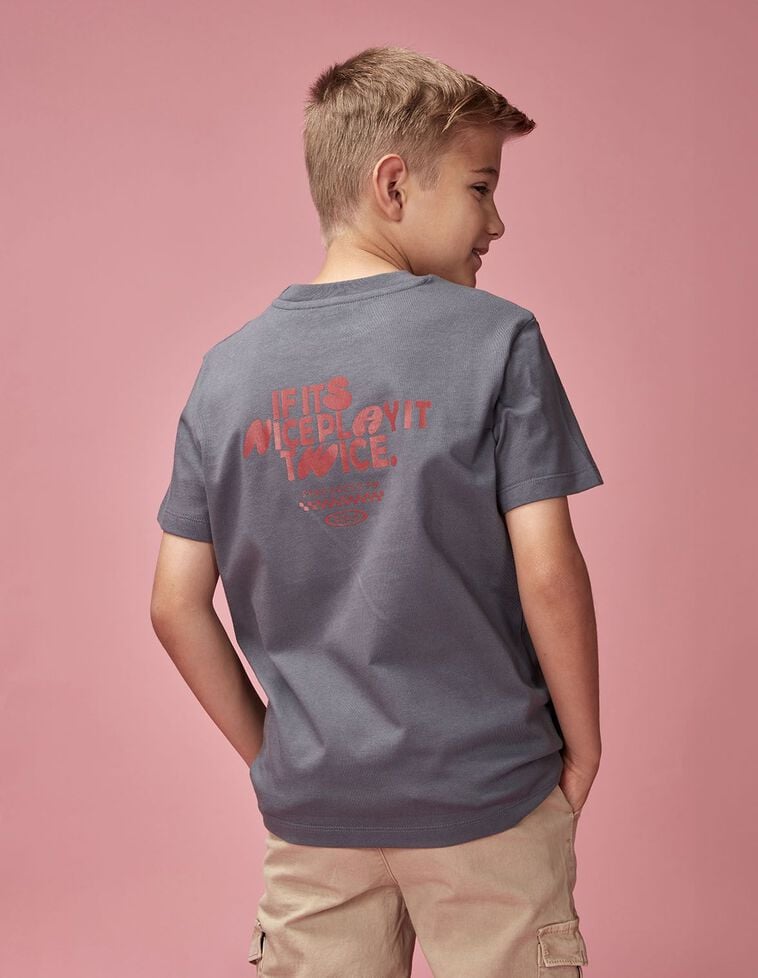 Camiseta print radio azul claro