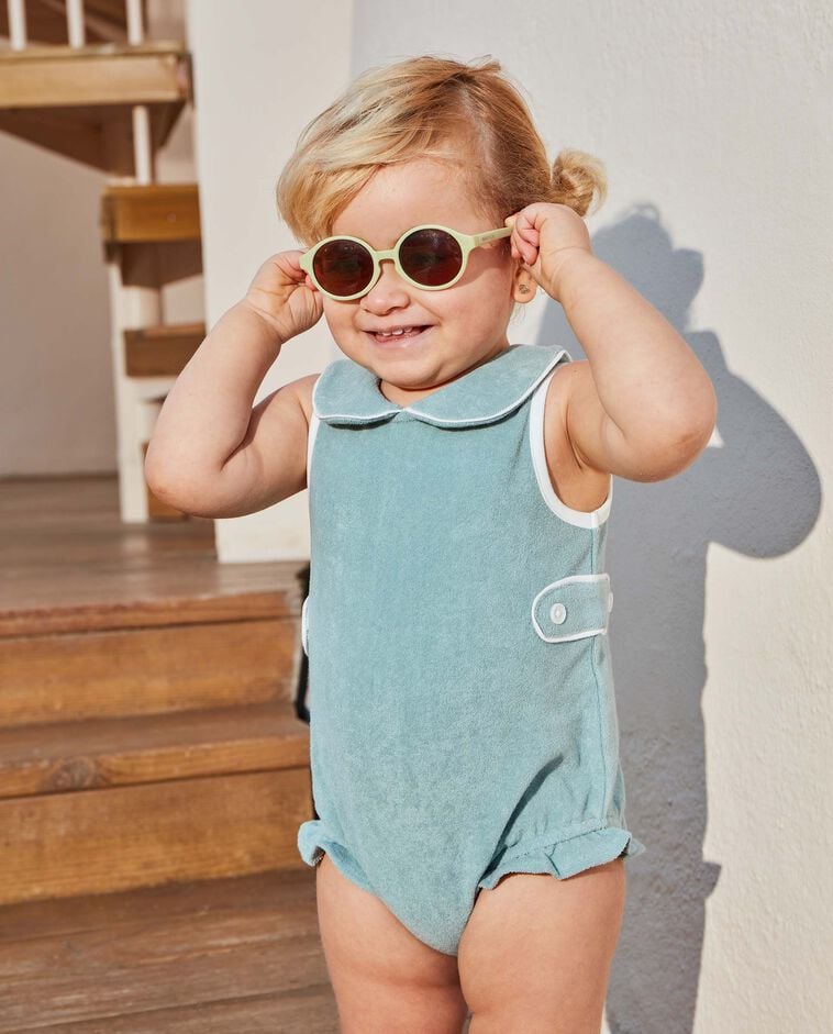 Ranita de rizo azul verdoso