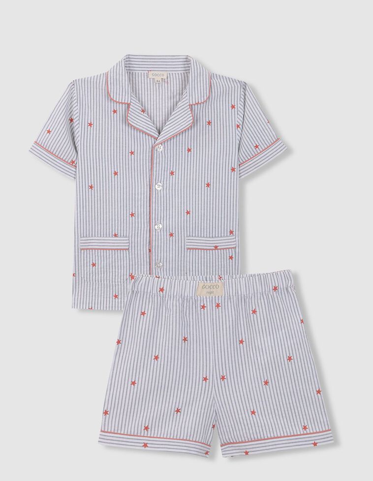 Pijama rayas con estrellas blanco