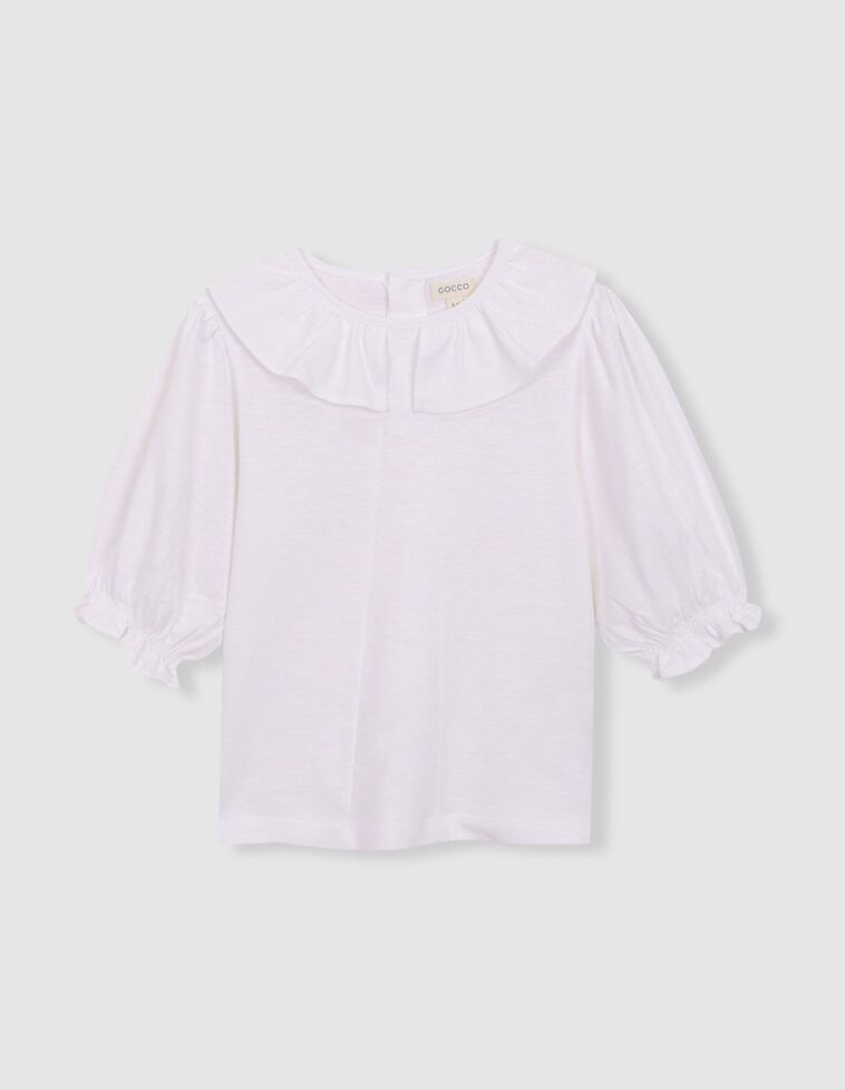 Camiseta cuello volante blanco