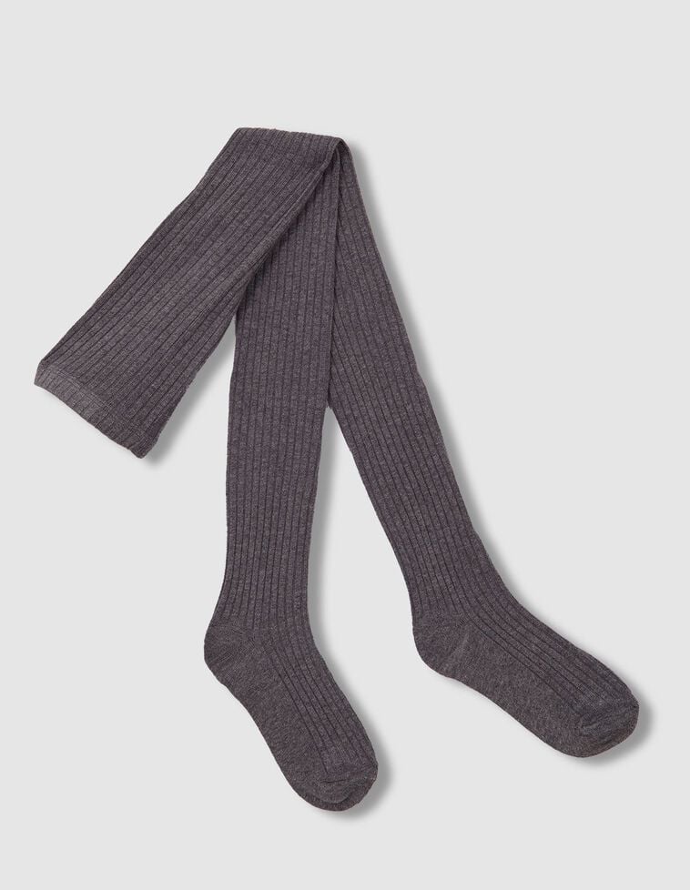 Leotardos de canalé gris