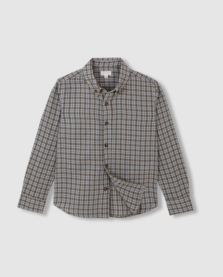Camisa de cuadros gris ni&ntilde;o