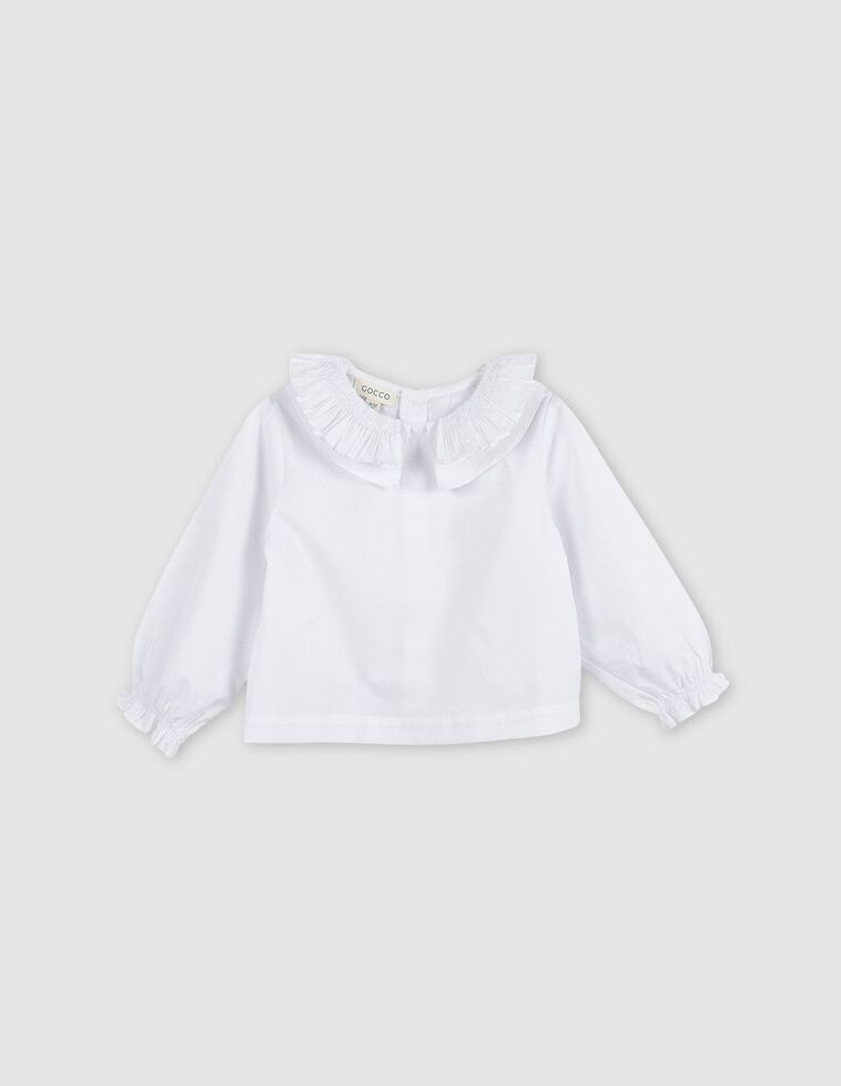 Camisa con smock en cuello