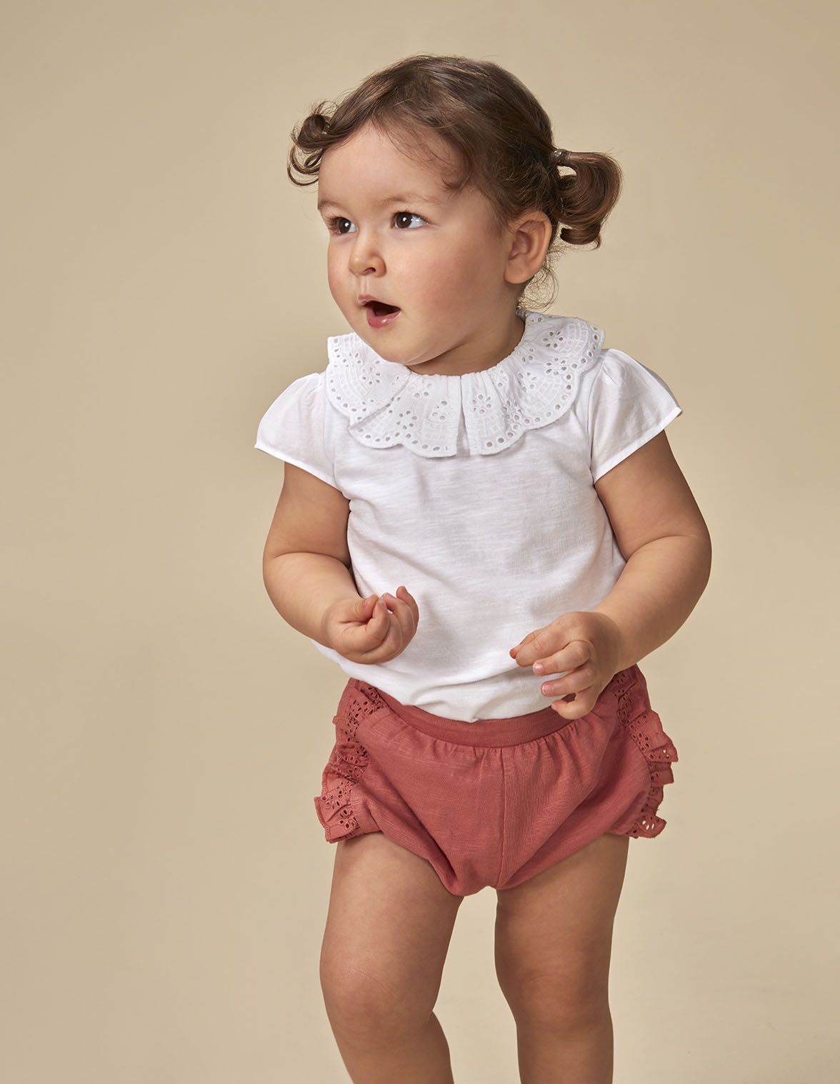 Pantalon bombacho de punto rosa para nina bebe Gocco
