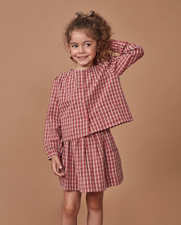 Falda de cuadros rosa ni&ntilde;a