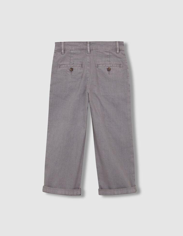 Pantalón Apertura Abotonada Gris Medio Melange