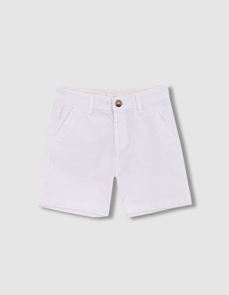 Pantalón chino corto de sarga blanco