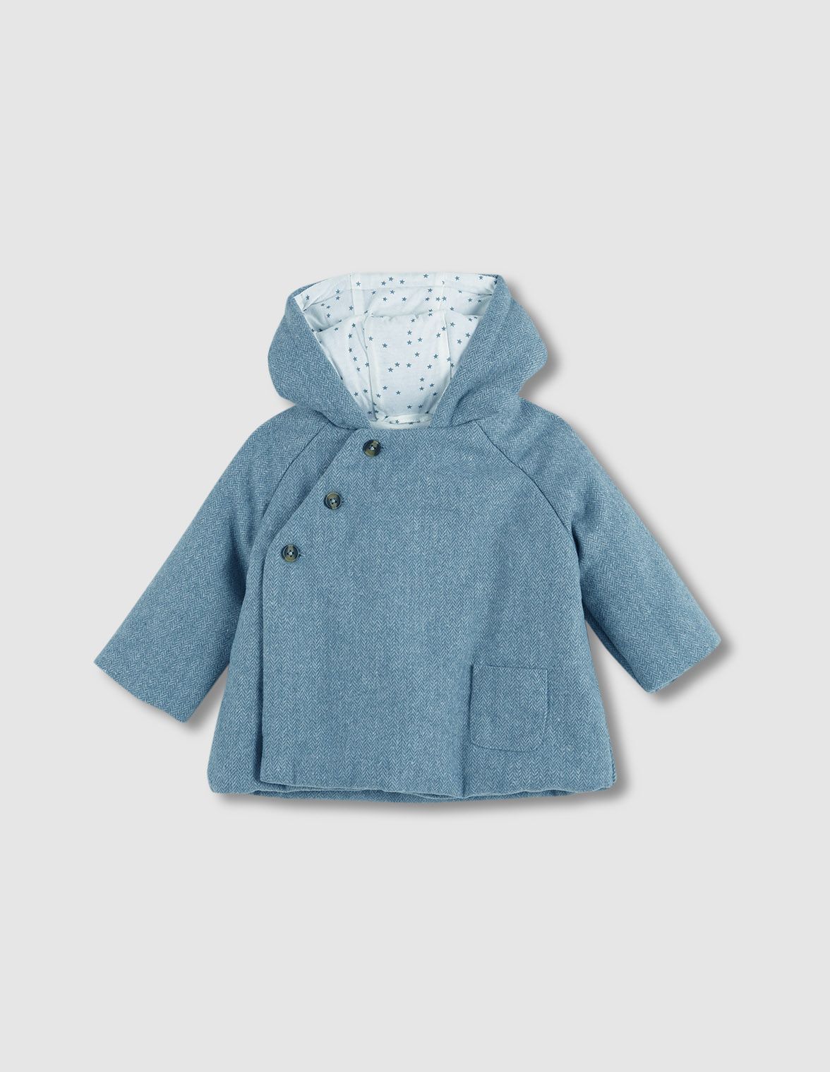 Abrigo cruzado acolchado con capucha Bebe Gocco